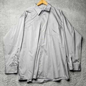 Kenneth Cole Reaction Shirt Men's 2XL Gray Long Sleeve Dress Button Up